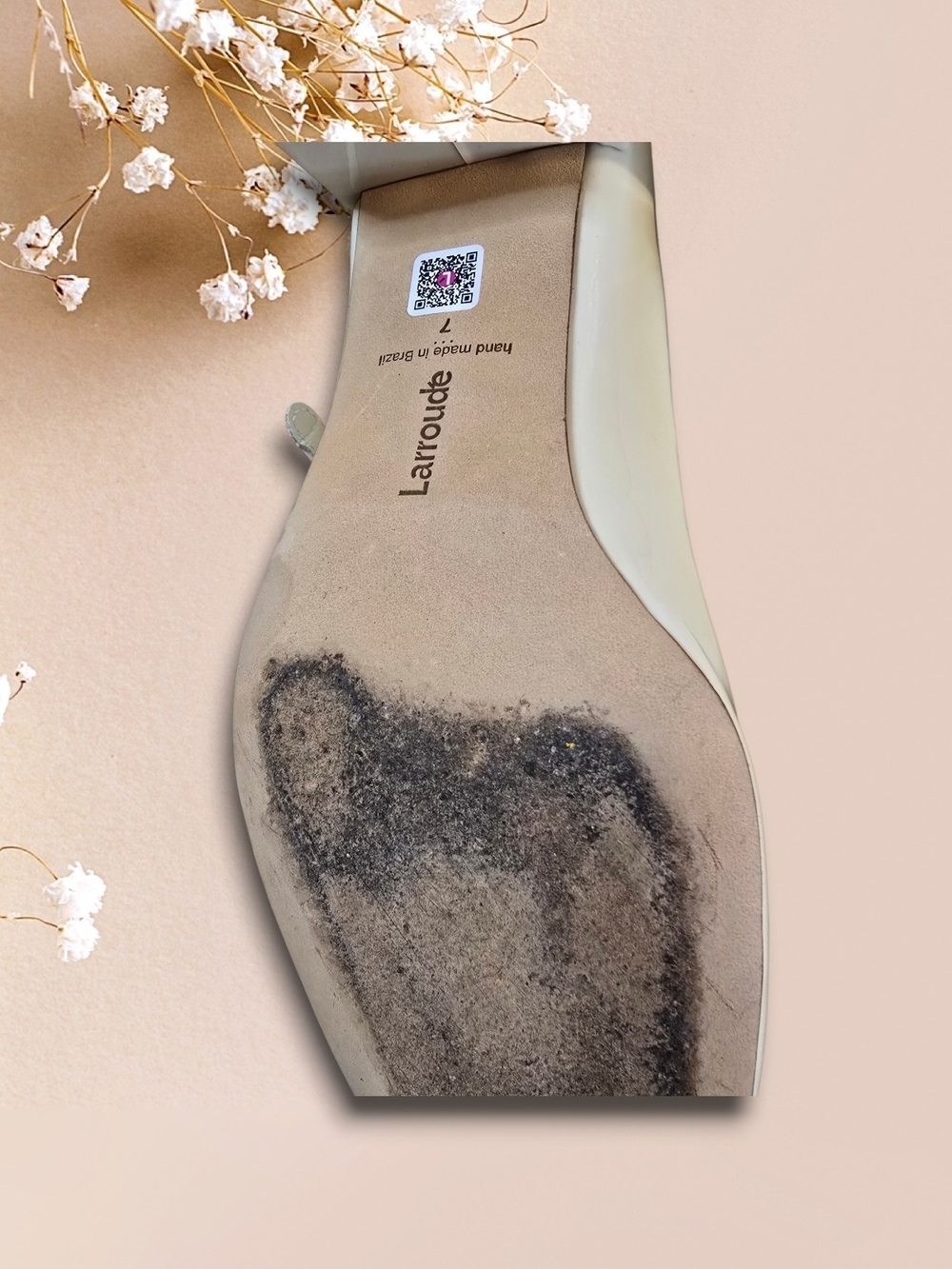 Larroude Cream Patent Mary Jane Block Heels - Picture 6 of 6